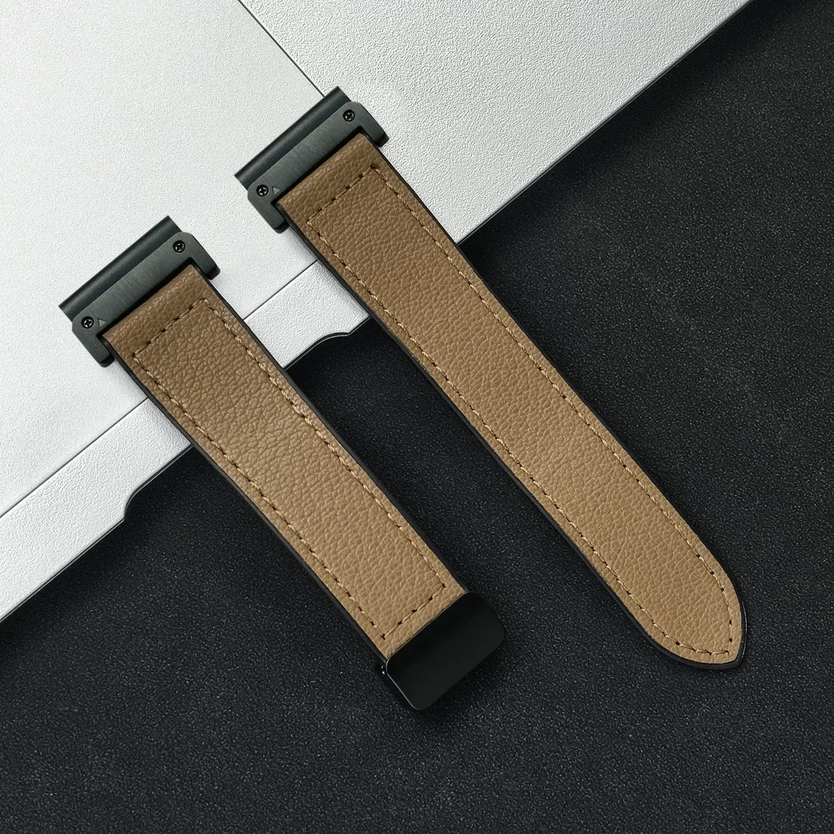 Premium Leather Silicone Sport Band – No-Gap Quick Release Watch Strap