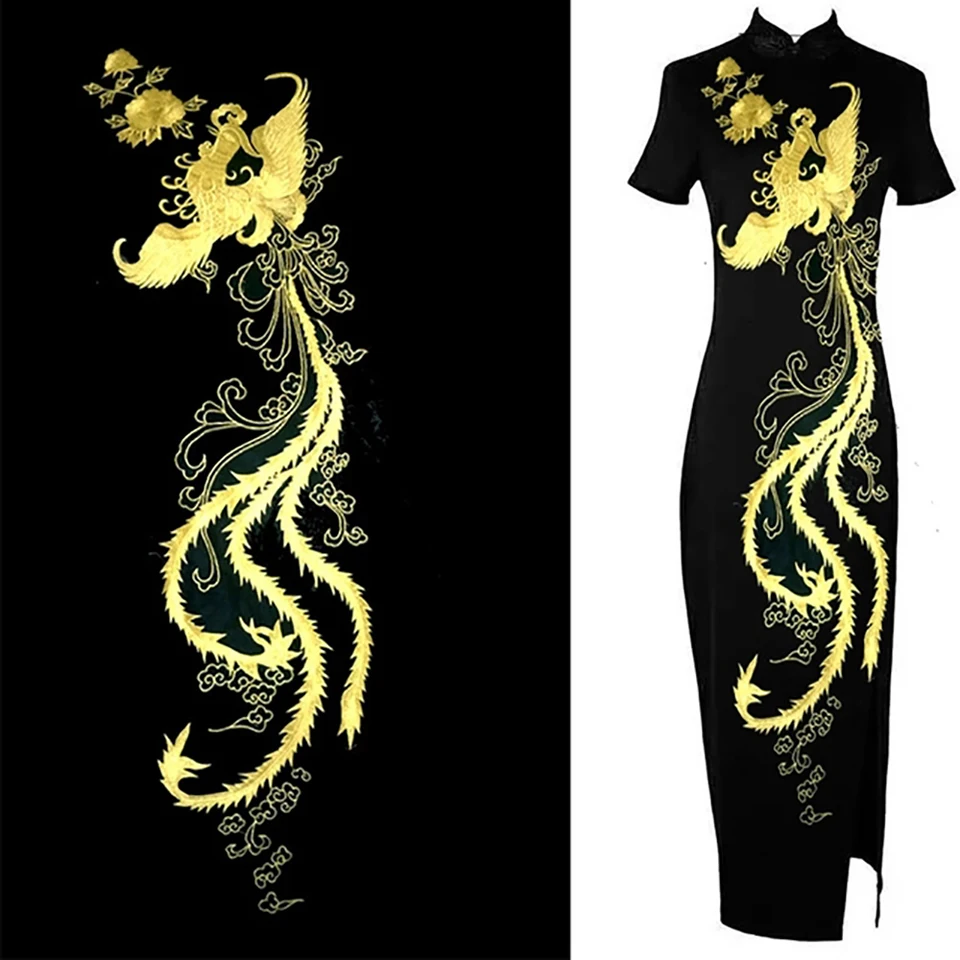 Ricamo toppa decorativa drago per fai da te, cucire su vesti, stile