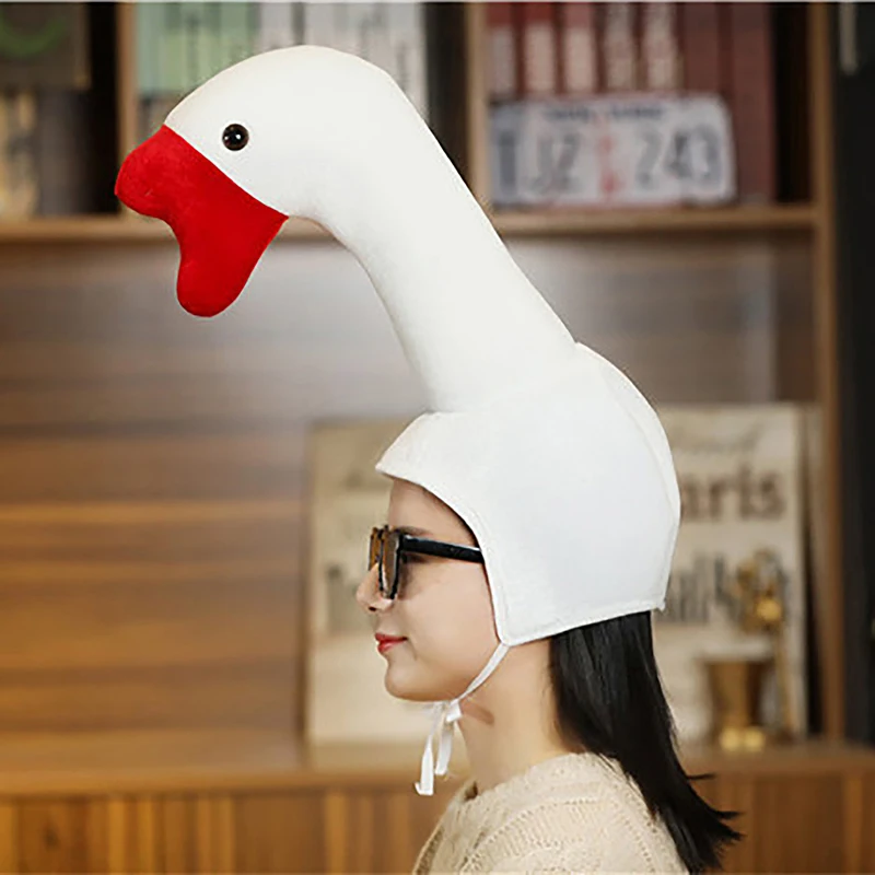 Cute Plush Funny Goose Shape Hat Adult Kids Halloween Party Cosplay Animal Hat party hat halloween witch hat