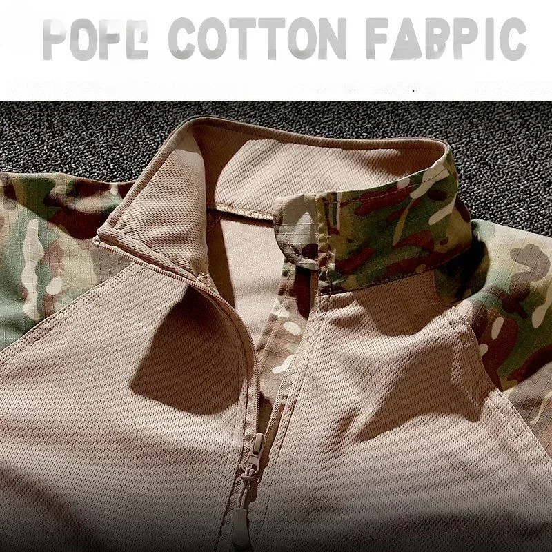 New Tactical Hunting Suit Outdoors Training Durable Breathable Camo Set Waterproof Quick Drying windproof Combat Two Piece Set 5