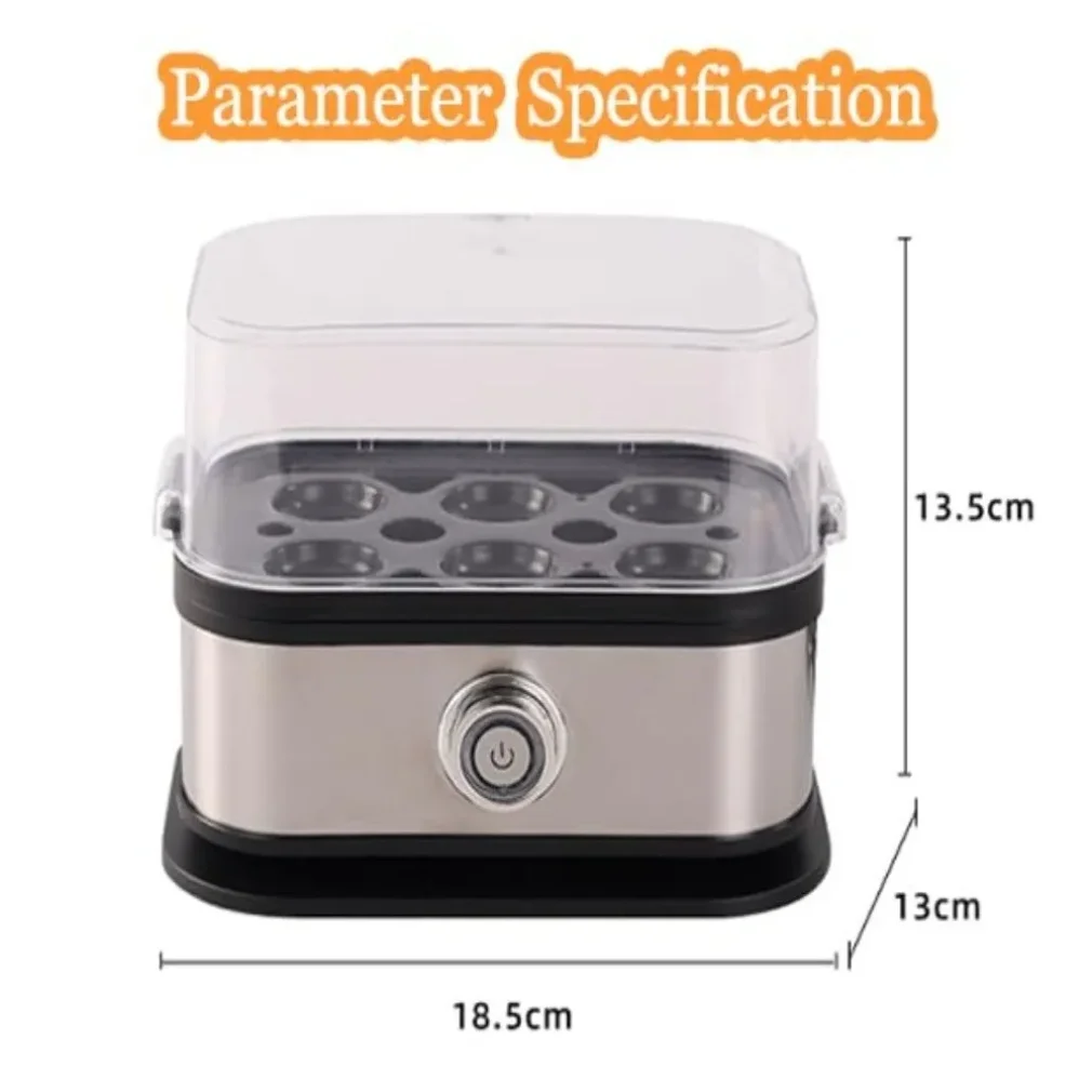 200W Power Eggs Boiler Space Saving Auto Shut-Off Smart Egg Cooker 6 Eggs Capacity Stainless Steel Rapid Egg Cooker2026new 6
