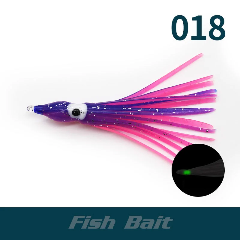 thumbnail image 1 of PRO BEROS - 5 señuelos luminosos suaves con forma de pulpo, de 5 a 12 cm, de silicona, para pesca al curricán, pesca con curricán, pesca con calamar y jigging, 1 of 5