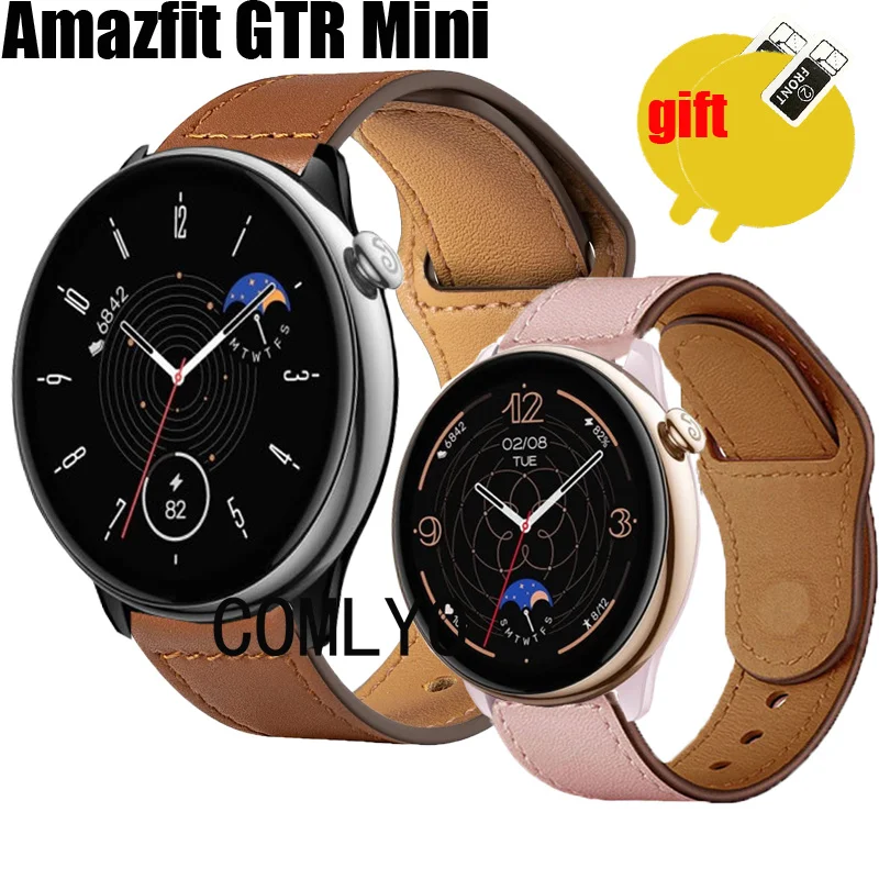 

3 в 1, кожаные ремешки для Amazfit GTR Mini