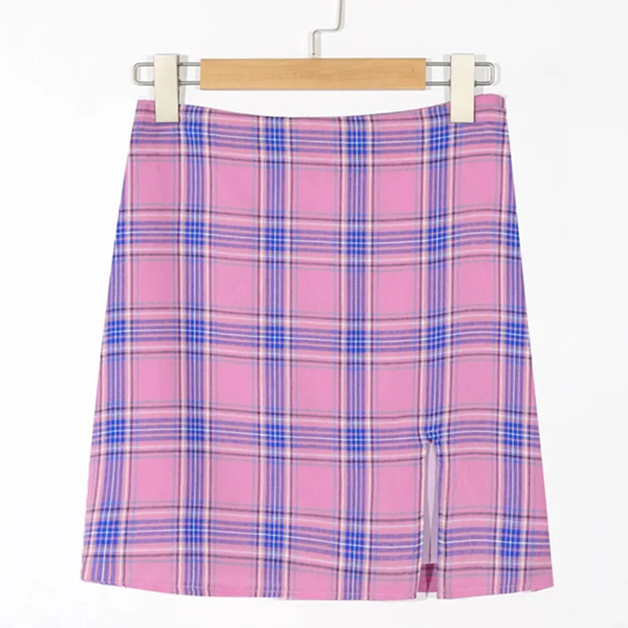 

Dave&Di Hips Sexy Froking Mini Skirt Women Ins Fashion Blogger High Street Vintage Plaid High Wasit Cotton Package