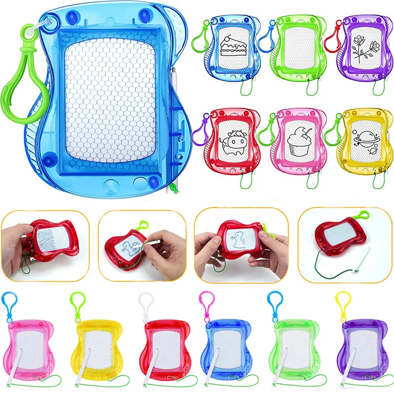 

Kids Mini Magnetic Drawing Pad Erasable Graffiti Sketch And Writing Pad Boy Mnd Girls Backpack Keychain Clip Birthday Party Gift