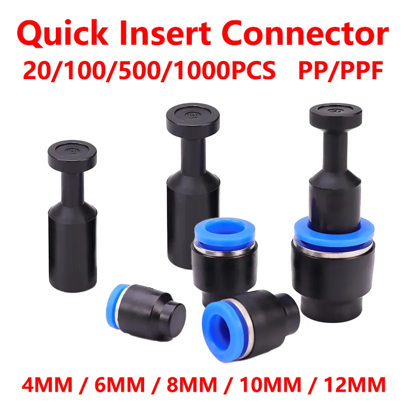 Ligações Plugue Pneumático Rápido Montagem de Nylon Tubo de Mangueira Push Fit Conector de Vedação à Prova de Poeira Linha Aérea pp Ppf mm mm mm 10 mm 12 mm 20 Peças 50 Peças