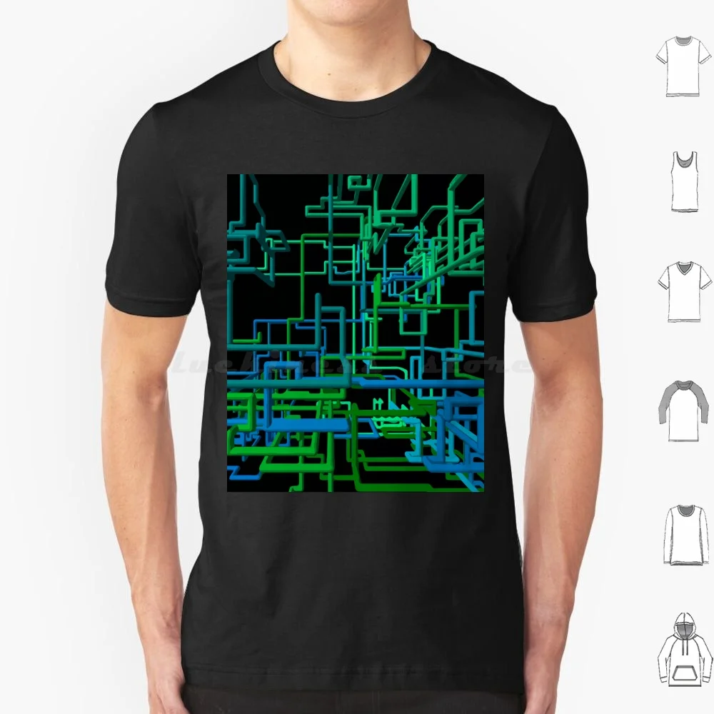 Pipes T Shirt 6Xl Cotton Cool Tee Screensaver Windows Pipes 90S Dos Microsoft 95 98 Vaporwave