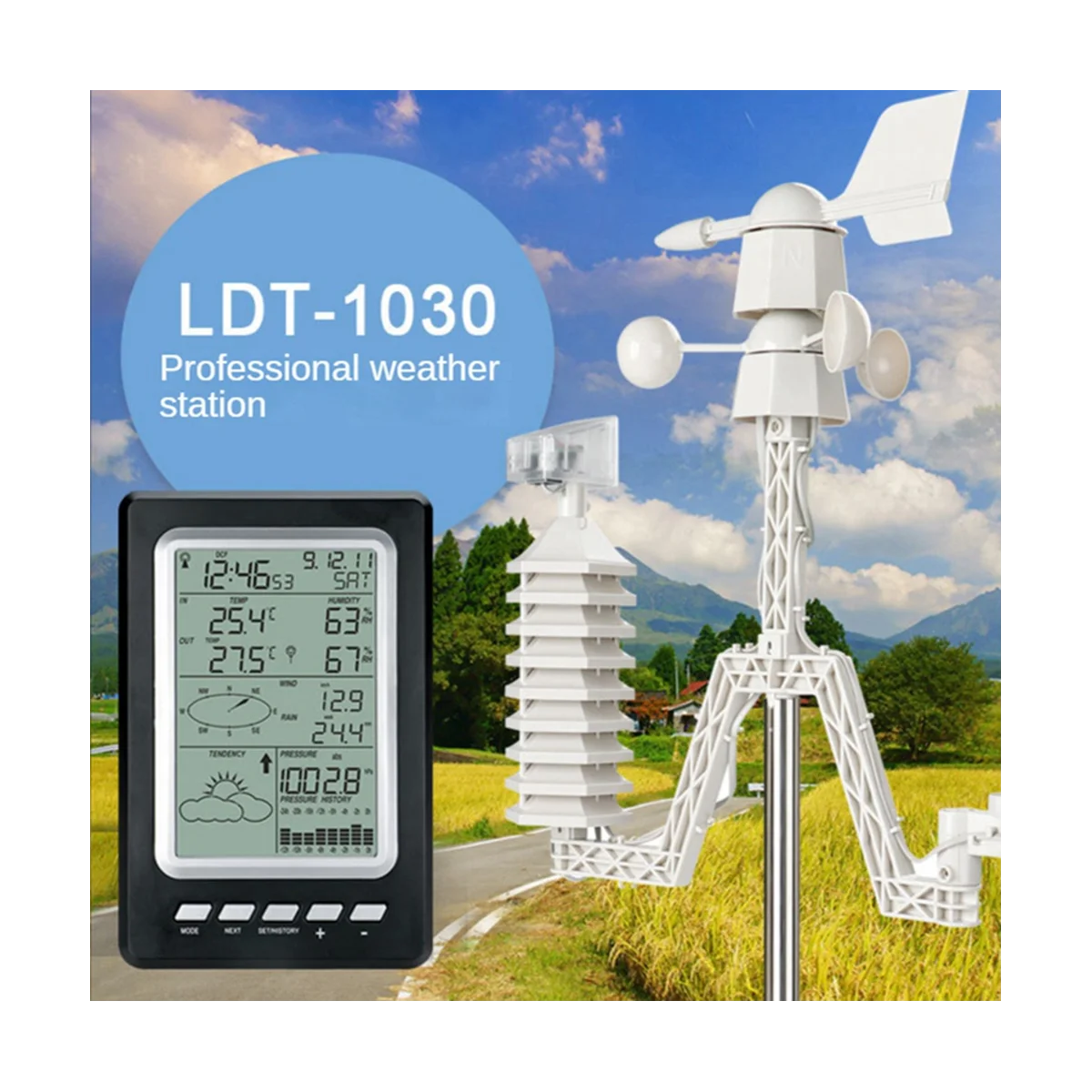 Portable Home Weather Station Solar Weather Station Screen Indoor Outdoor  Temperature Humidity Meter Small Weather Forecast - AliExpress