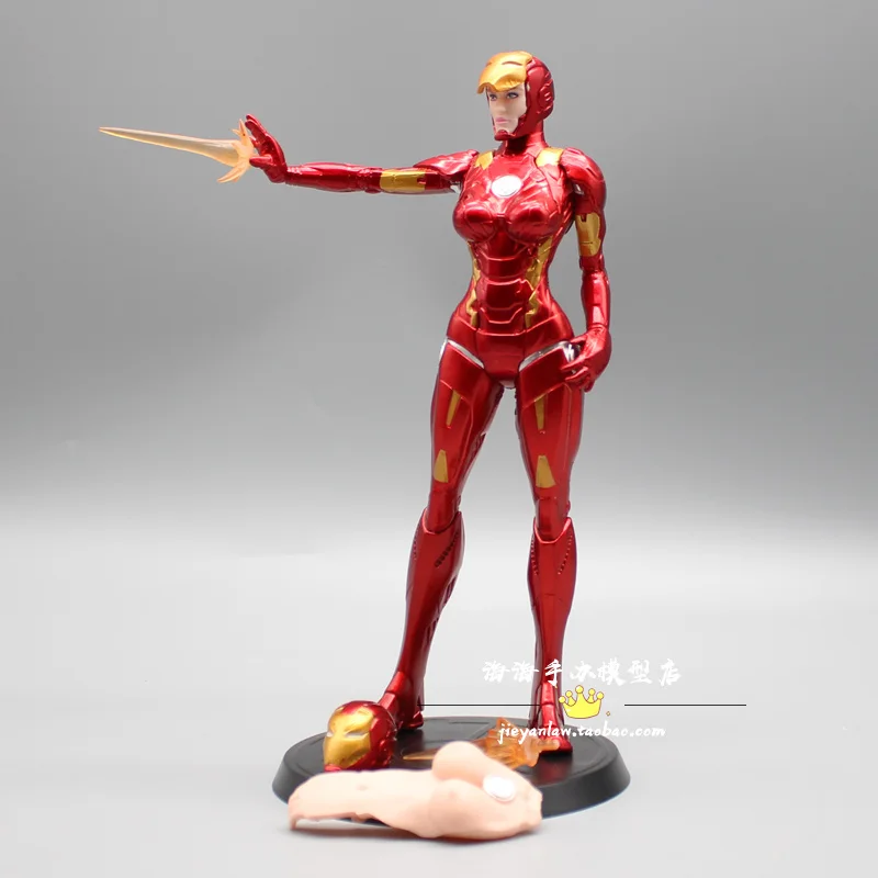 

20cm Disney Movie The Avengers Lady Iron Man Mk8 Little Pepper Boxed Pvc Action Figure Collectible Model Toys For Kids Gifts