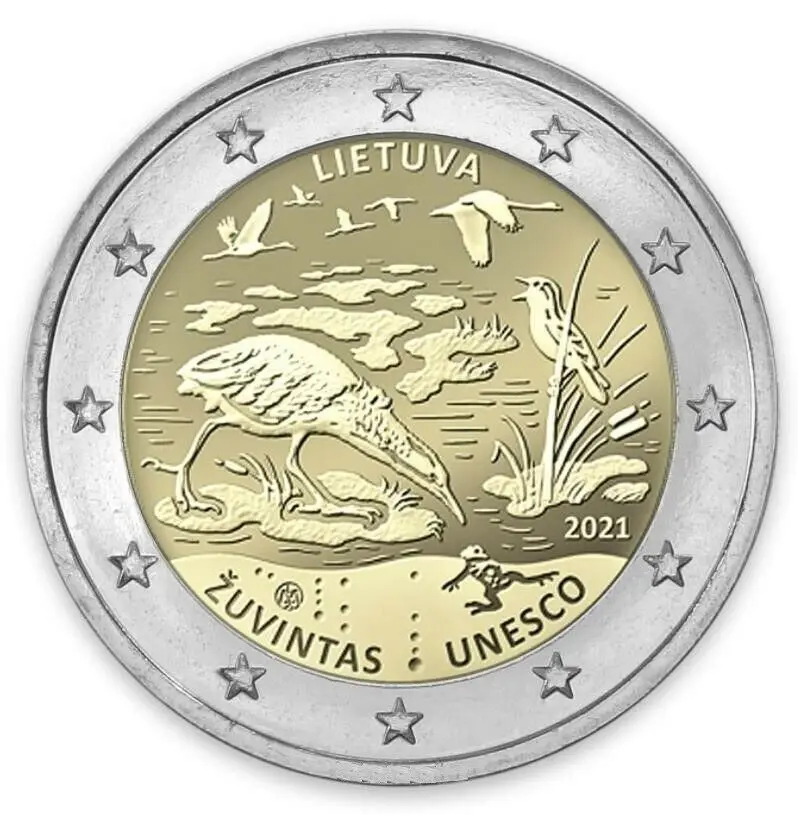 Lituania 2021 Moneta Commemorativa Persone E Progetto Della Biosfera 2 Euro Unc Nuovo Di Zecca
