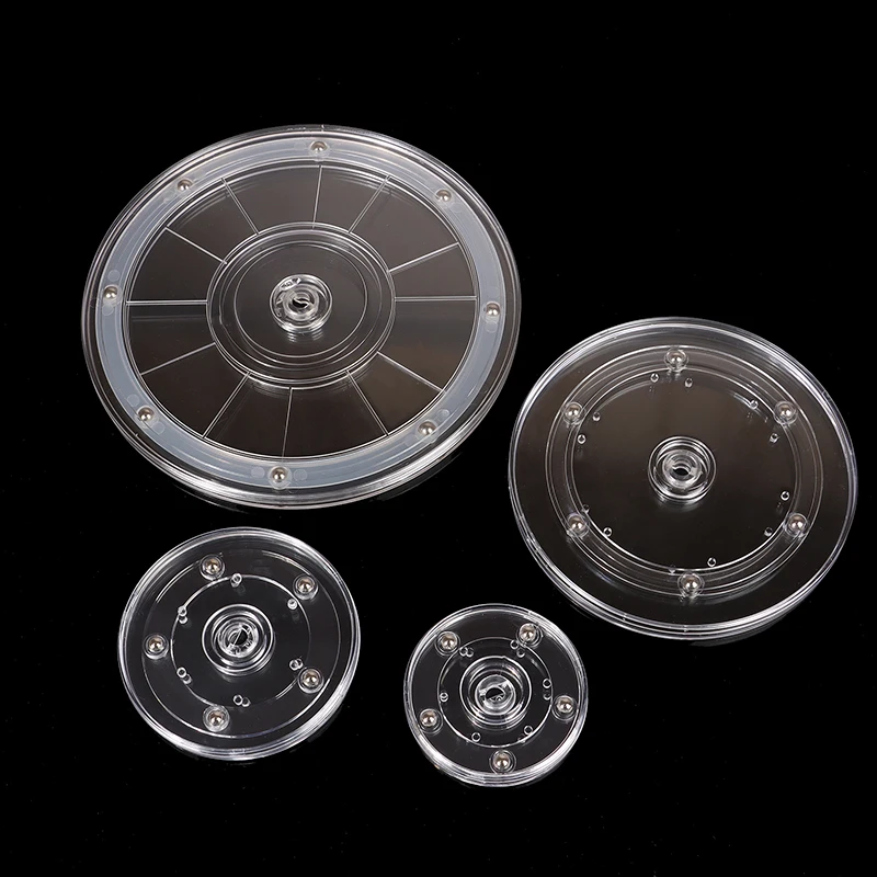 Acrylic 360 Rotating Turntable Plate Jewelry Display Stand Transparent Round Base Lazy Susan Jewelry Decor Swivel Plates Furniture Hardware