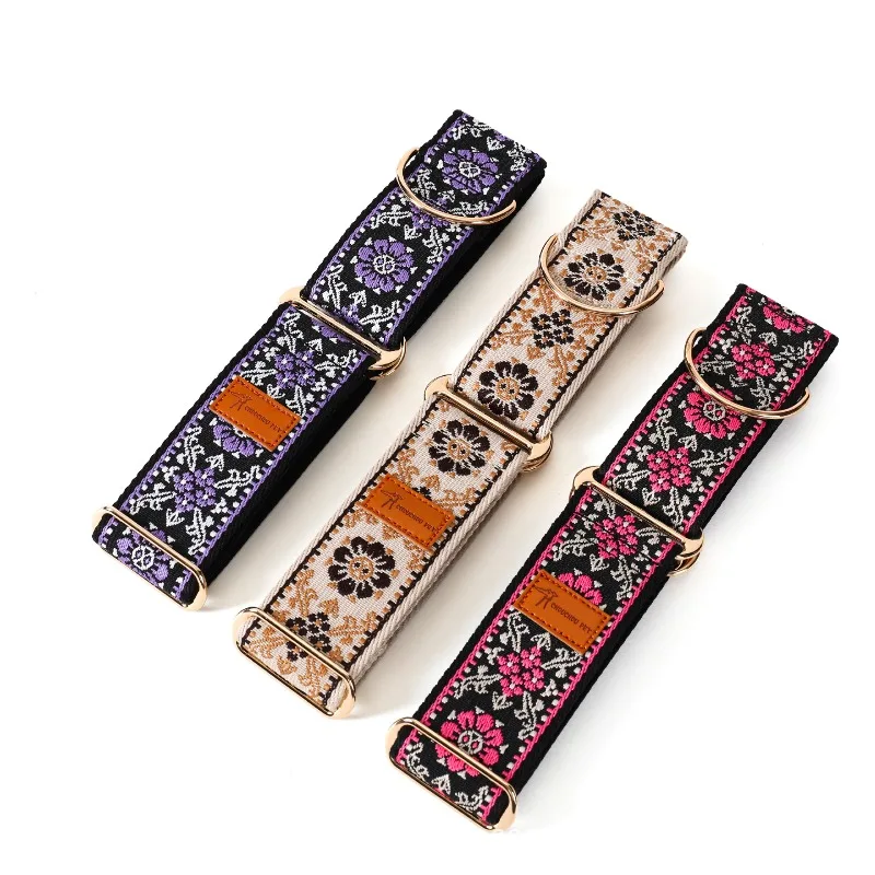 Ethnic Style Adjustable Martingale Dog Collar - Beautiful Design Accessory