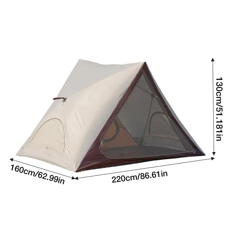 Triangular Camping Tent Automatic Open Tent Pop Up Beach Tents With 6 Ground Nails Easy Setup Sun Shade With Front Back Doors