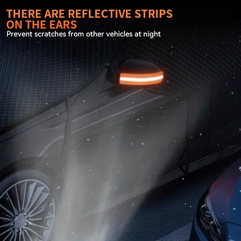 Car Half Cover Windshield Snow Cover Anti-UV Sun Shade Waterproof Dustproof Frost Guard Winter Summer Universal Protection - 3