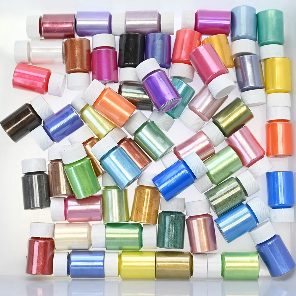 10g/Bottle Christmas Nail Art Mica Powder Neon Pearlescent Chrome Pigment Dust Iridescent Mirror Laser Party Nails Decor Powder