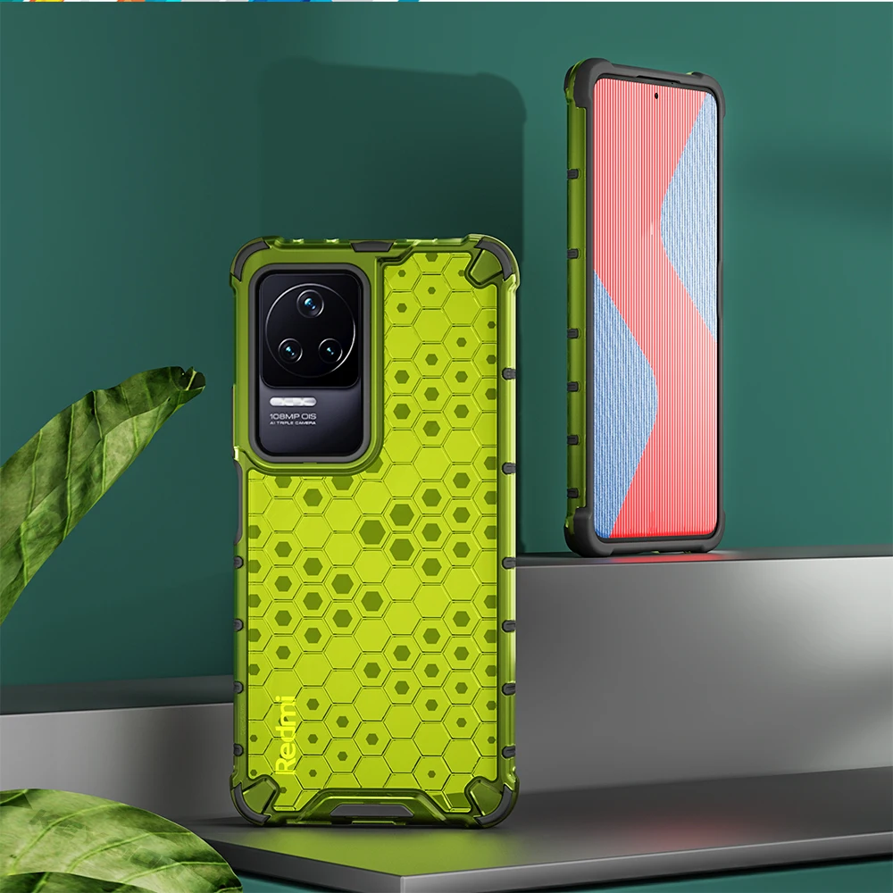 KEYSION ütésálló páncéltok POCO F4 GT F3 5G átlátszó méhsejt telefonhoz hátlap Xiaomi Redmi K50 Gaming K4 készülékhez_voghion.com