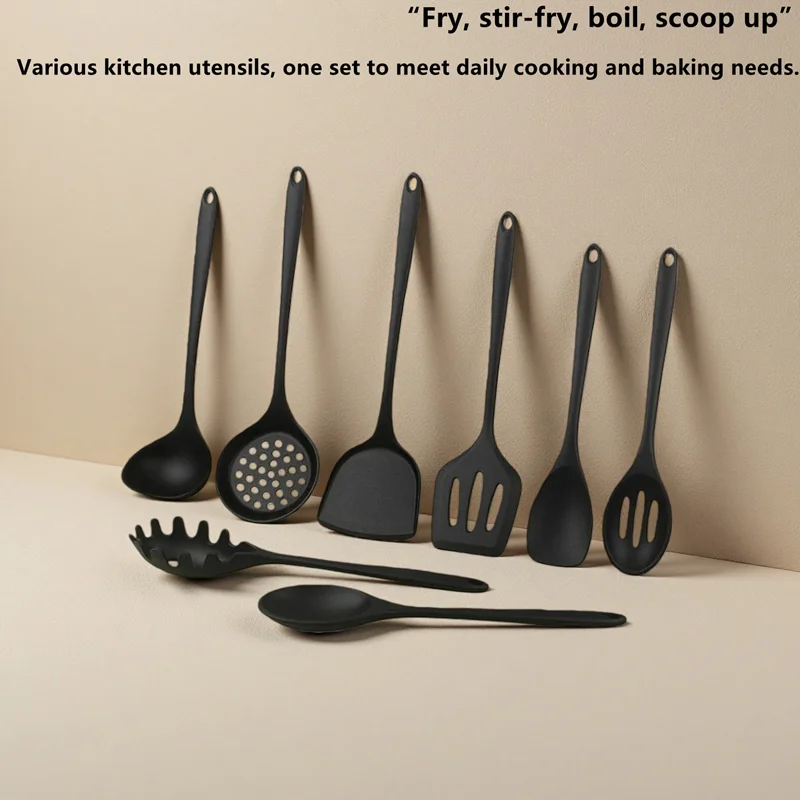 Silicone Kitchen Utensils Set - Non-Stick, Dishwasher Safe Cooking Tools