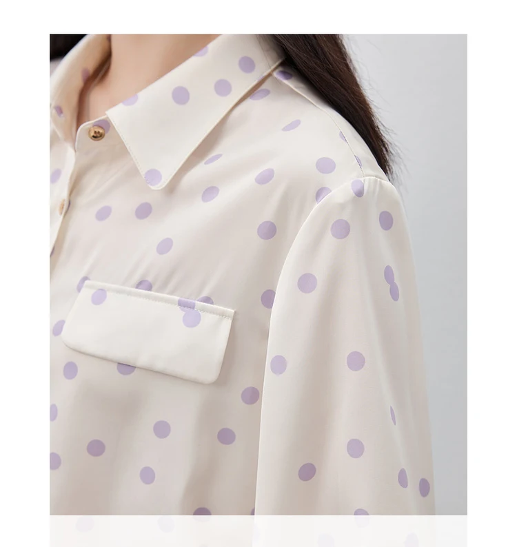 SENTUBILA purple polka dot shirt image 8
