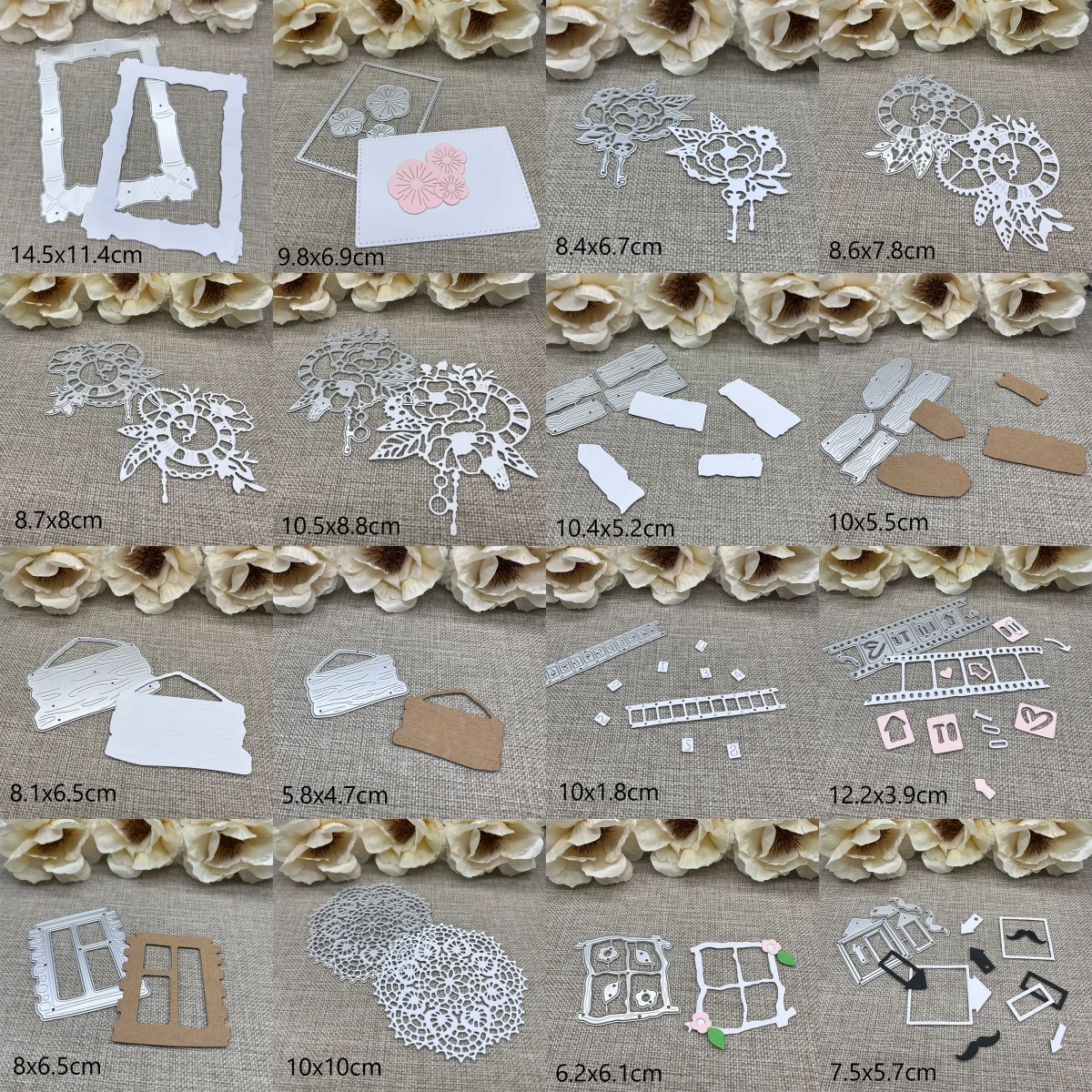 Fotorahmen Blume Getriebe Metall Stanzformen Schablonen für DIY Scrapbooking dekorative Handwerk Stanzschablone Form