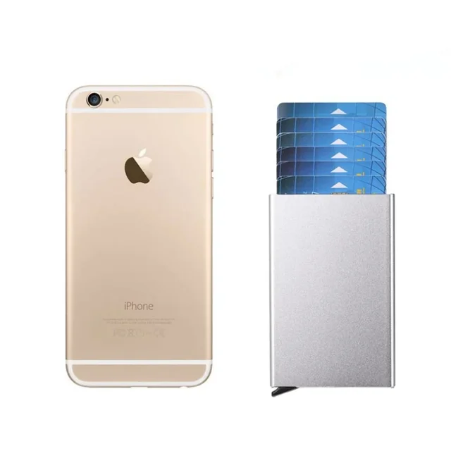 Slim Pop-Up Card Wallet RFID Blocking Minimalist Credit Card Holder for Men Mini Metal Case Automatic Pop Up ID Credit Card - Image 6