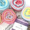 100g Rainbow Woollen Yarn New Soft Hand Woven Cake Yarn Hat Scarf Sweater Dyeing Crocheting Fancy Blend Yarn 2