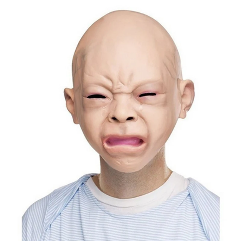 New Creepy Cry Baby Full Head Face Latex Rubber Masquerade Costume Mask