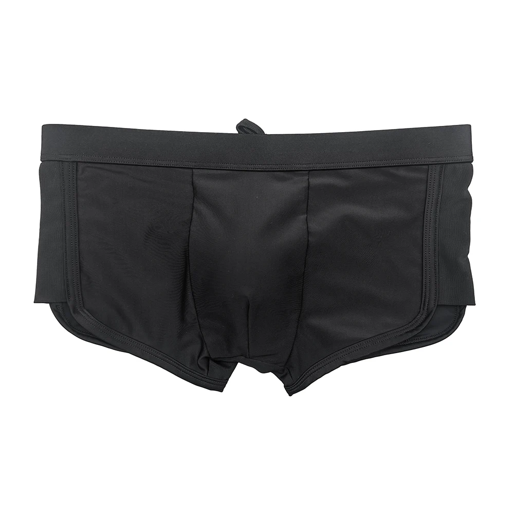 Sexy Mens Mesh Swimming Trunks Nylon Solid Beach Shorts Swimwear Summer Mayo Male Pad Push Up Sport Surfing Bathing Suit