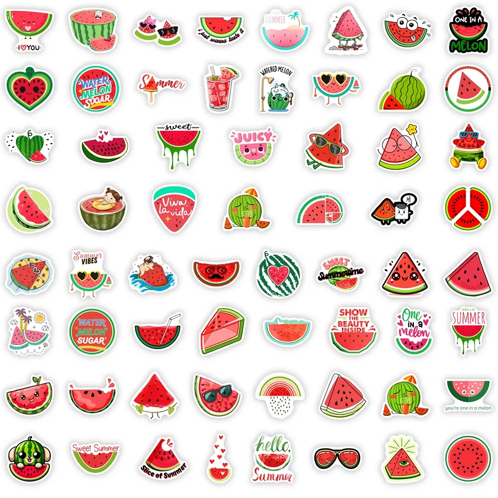 Cartoon Summer Watermelon Stickers DIY Gift Toy Waterproof Decal Scrapbook Junk Journals Laptop Phone Luggage Bottle Decorative