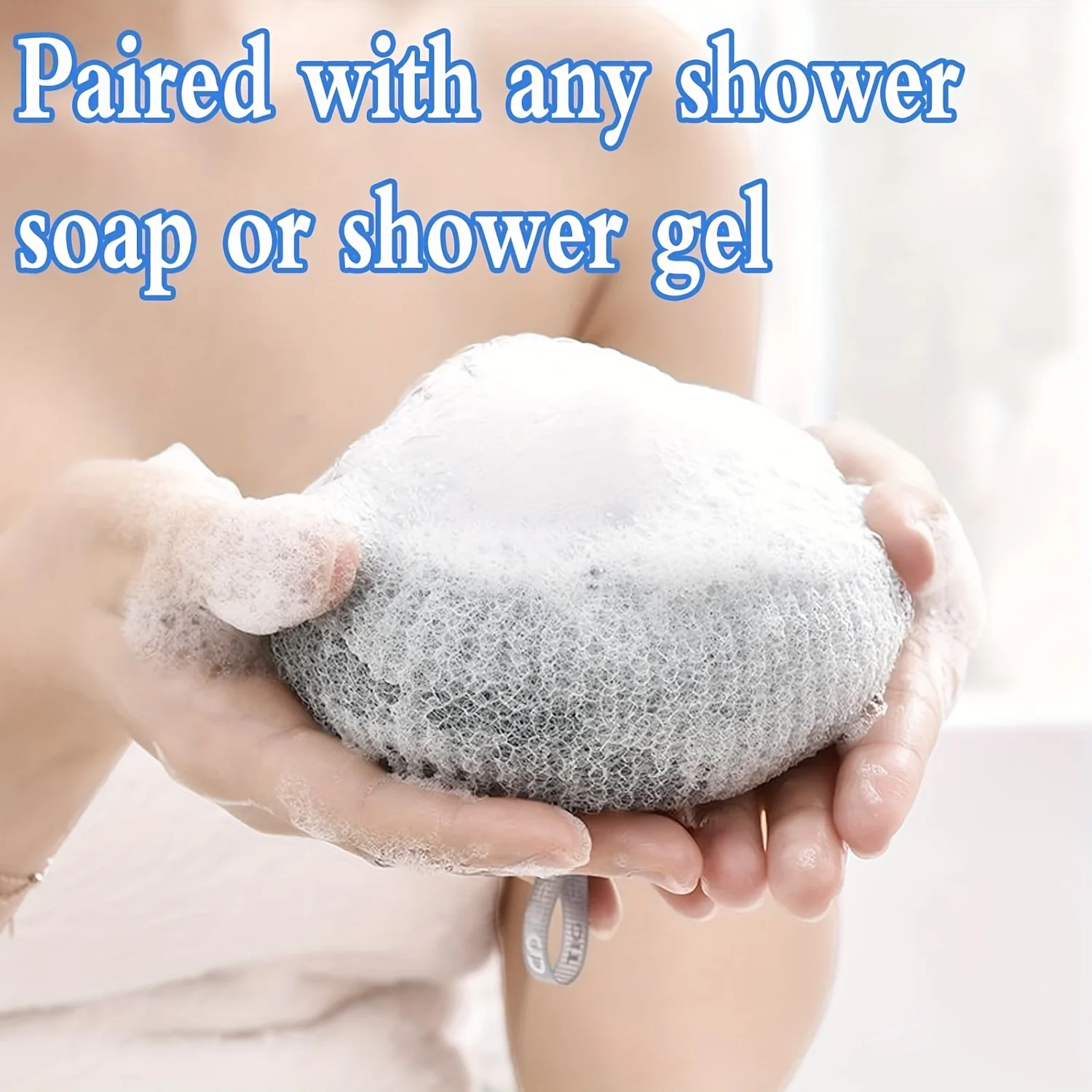 Massage Bath Sponge Ball Exfoliating Shower Brush Wall-Mounted Loofah with Suction Cup Deep Clean Body Scrubber Bathroom Access 4
