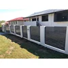 Aluminum Horizontal Slat Fence Panels Elegant Outdoor Fencing Trellis Gates 4