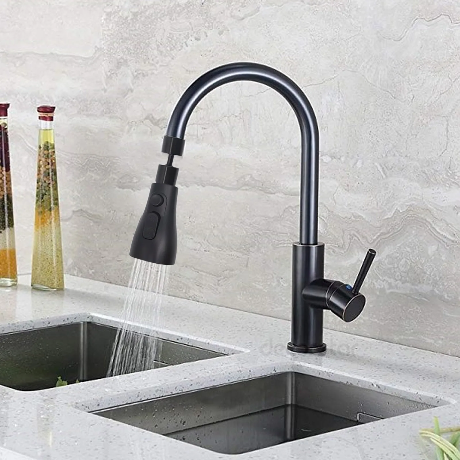 Cabezal rociador para grifo cocina baño grifo extraíble rociador ducha grifo  de agua cabezal rociador accesorio de repuesto plateado ANGGREK Otros