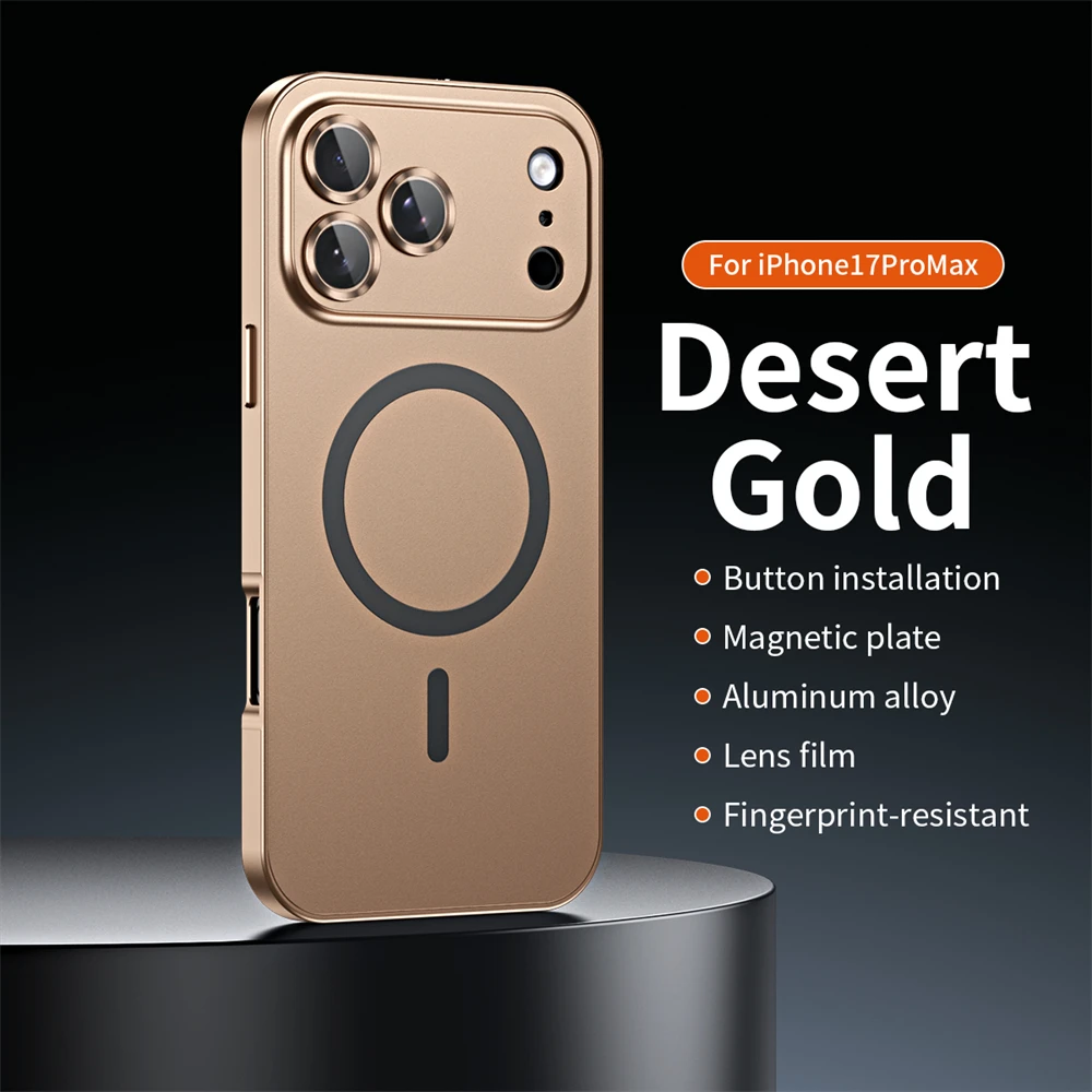 Sleek Aluminum Magnetic Phone Case with Magsafe Compatibility and Shockproof Matte Finish