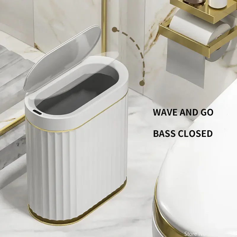 5L/7L/9L Smart Trash Can Electronic Automatic Smart Sensor Garbage Bin Household Toilet Waste Garbage Can for Kitchen Bathroom 5