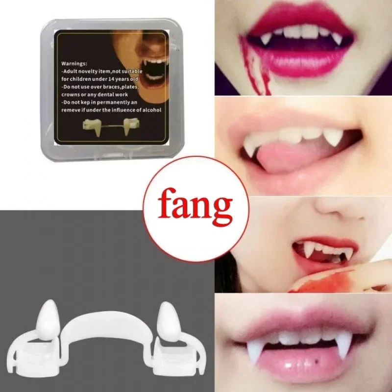 Spooky Retractable Vampire Fangs for Halloween Cosplay and Costume Parties