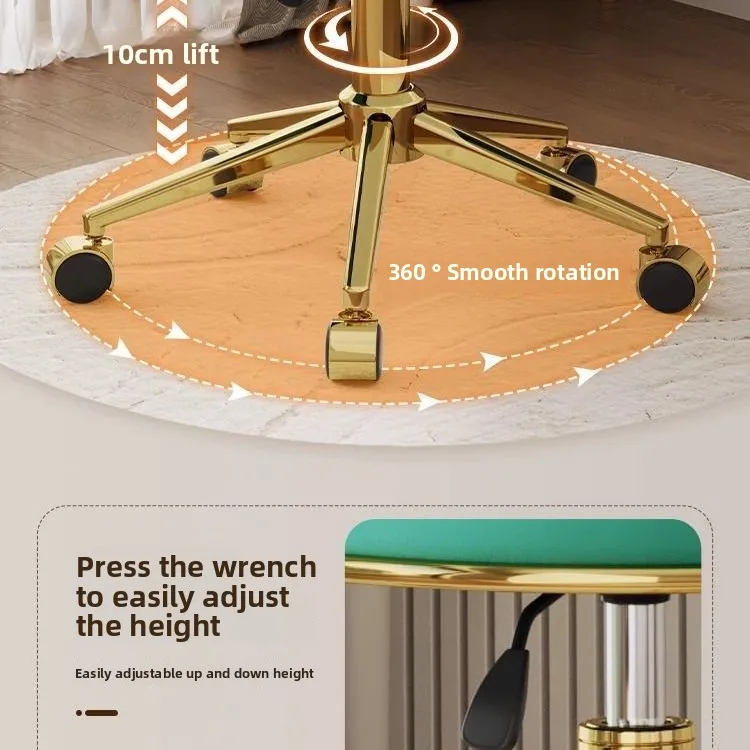 Multifunctional Lift Fabric Vanity Stool Small-Sized Makeup Chair for Girls' Bedroom Simple and Modern Home Computer Desk Chair