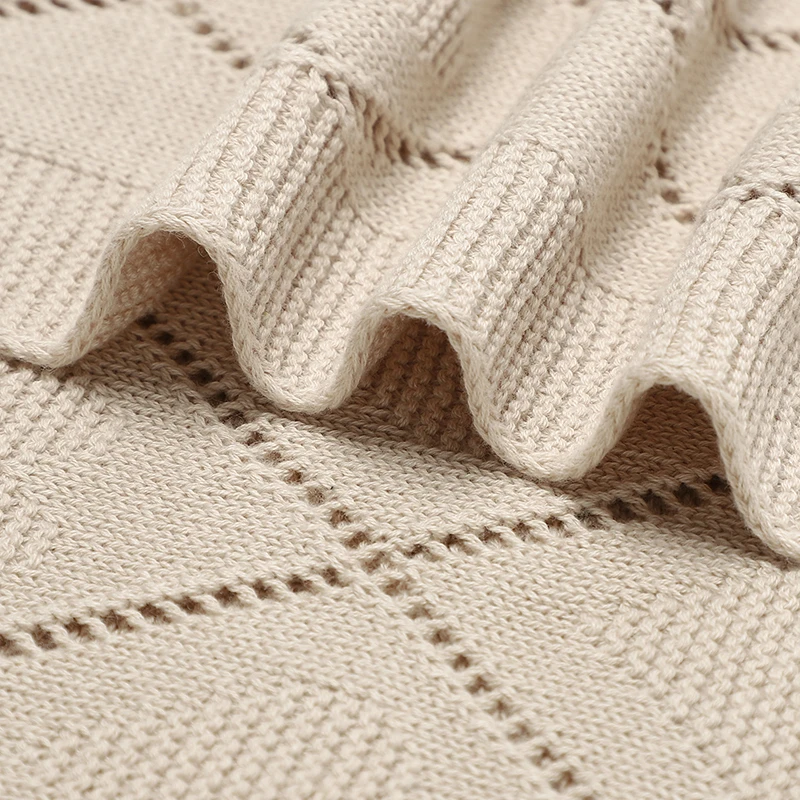 Baby Blanket Cotton Knit Newborn Boy Girl Bedding Quilt 90*70CM Infant Stroller Swaddling Fashion Solid Loving Plaids Super Soft 4