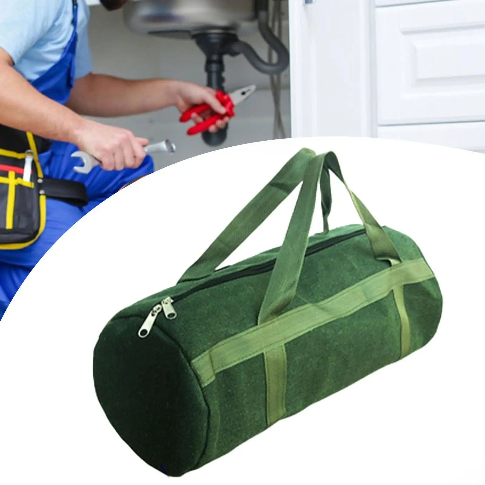 Tool Organizer Bag Wide Mouth Large Capacity Thick Carrying Case Tool Tote for Carpenter Electrician Worker Plumber Woodworker