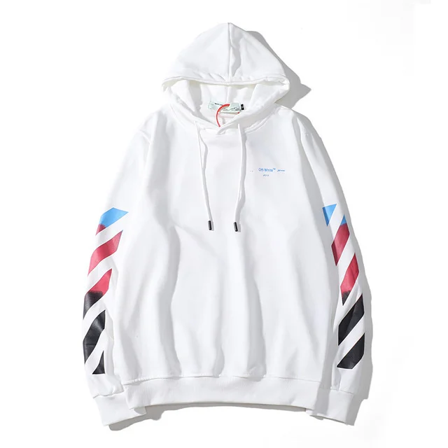 Off Luxury Designer Brand Hoodie Back Arrow Print Jacket Black White Top  Men's and Women's Clothing 100% Cotton - AliExpress
