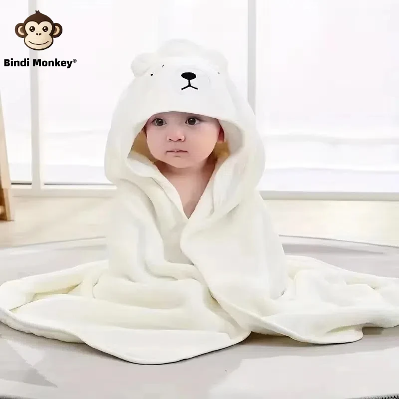 Animal Baby Coral Velvet Bathrobe Quick Absorbent Soft Hooded Warm Sleeping Robe Darling Cuddle Bath for Many Scenes