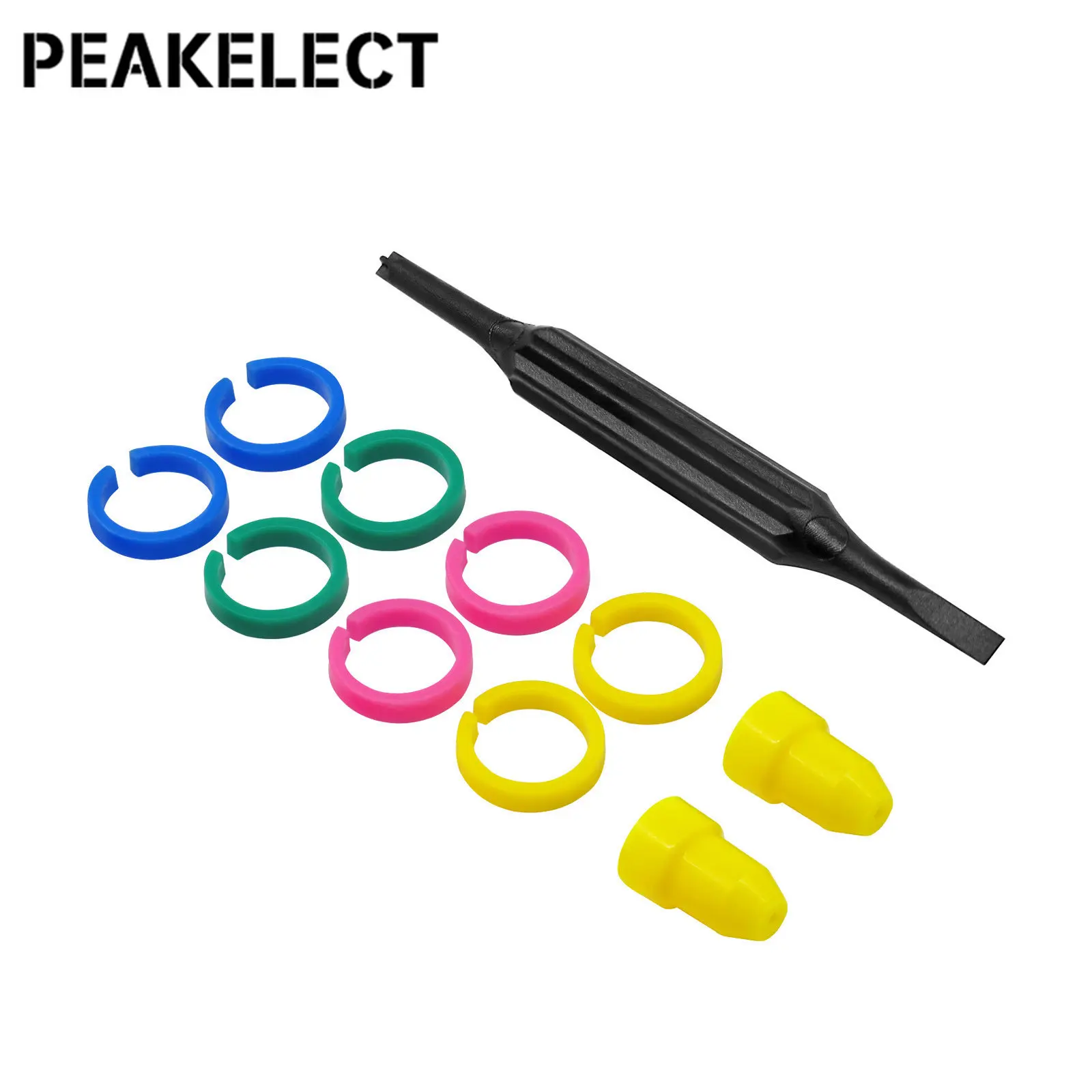 Peakelect P90 8pcs Color Rings + Capacitance Screwdriver + IC Caps Compatible with Oscilloscope Probe Testing Accessories