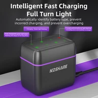 KOSHARE 1.5V AA 4255mWh AAA 1100mWh Rechargeable Lithium Battery Charger Set  With LED Indicator Arc-look Fast Charging Case 3