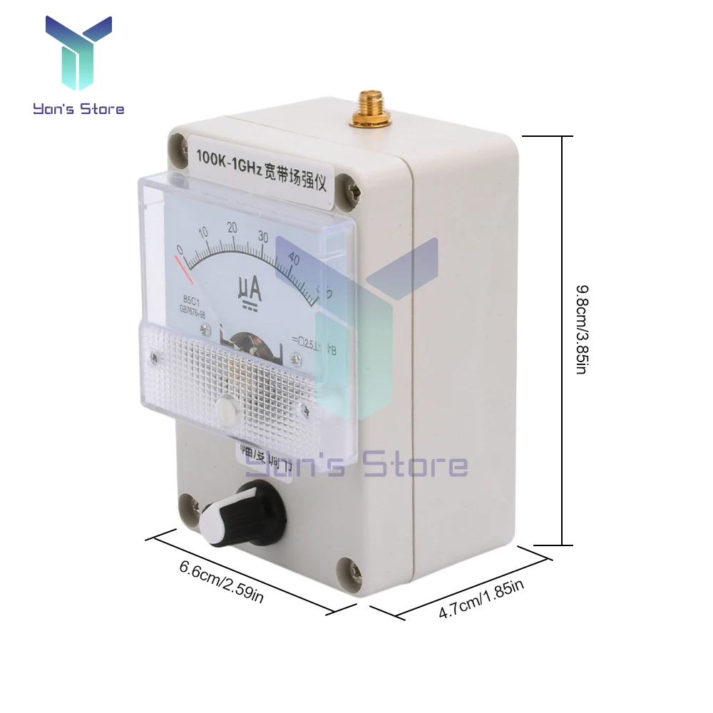 1Pcs New Field Strength Meter 100KHz-1000MHz Field Strength Indicator Meter RF Signal Level Meter + Antenna 6