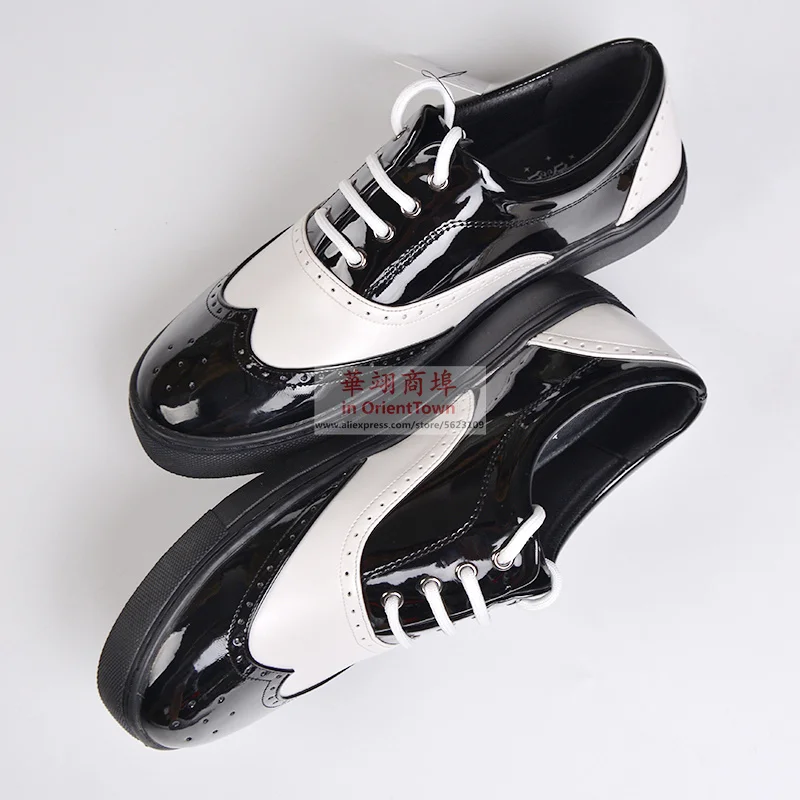 Dark Popping University High School Student Shoes Guy Perfessional Locking Fashion Lacquer Leather Shiny Stage Dance Shoe Male 3