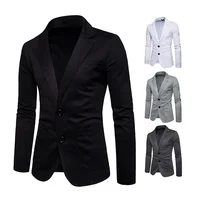 Wholesale Men's Casual Western-style Blazers Autumn New Solid Color Simple Lapel Two-piece Button Single Western Jacket 2