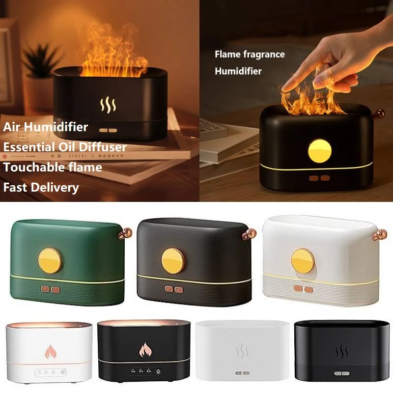 Portable USB Flame Humidifier Aromatherapy Essential Oil Diffuser