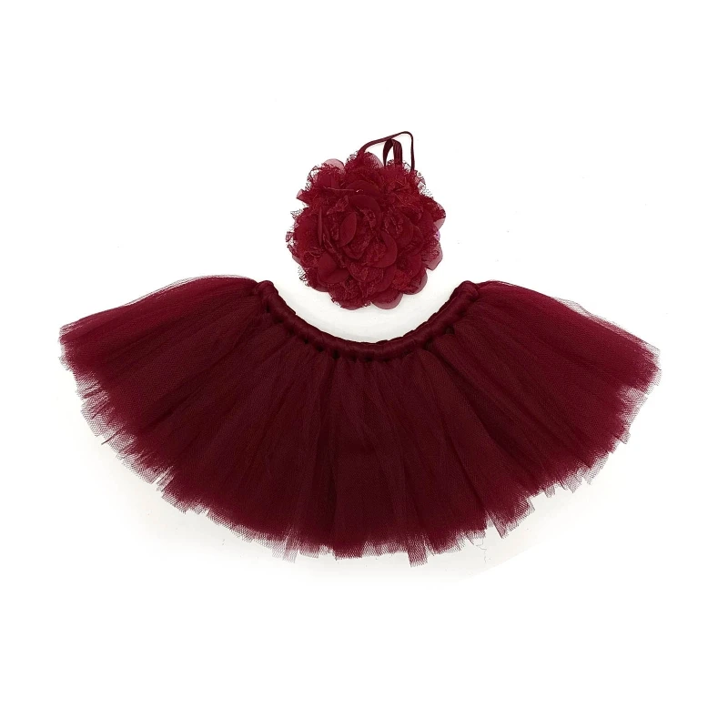 

2Pcs Newborn Photography Props Outfit Baby Tulle Skirts Pettiskirt Headband