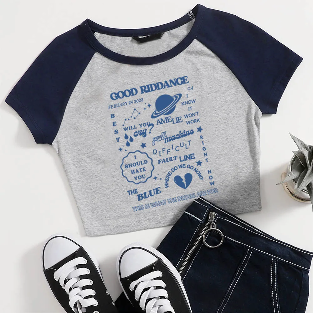 Gracie Abrams T Shirts Streetwear Good Riddance Tracklist Merch Vintage Graphic Tee Crop Shirt Short Tees Tops Male and Female 5