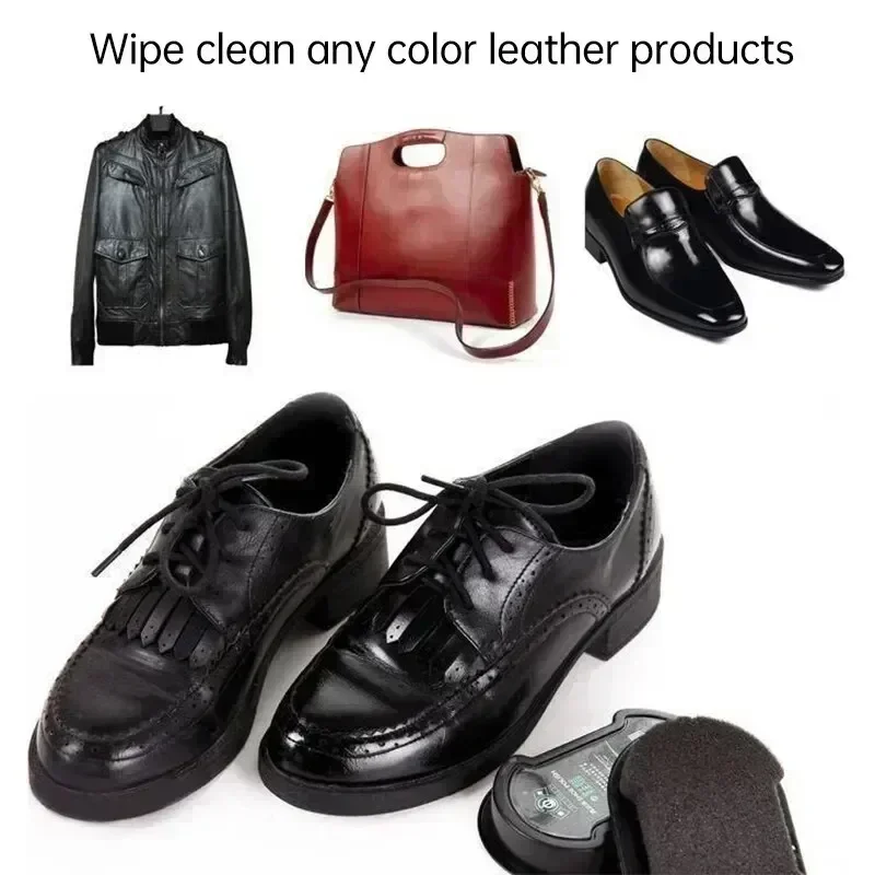 Quick Polish Double-sided Leather Shoe Brush Polish Brush Shoe Maintenance Brightening Cleaning Duster Sponge Wipe Colorless 4
