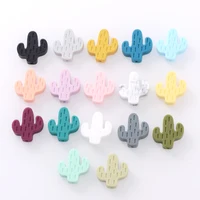 10Pcs/Lot Cartoon Little Cactus Silicone Beads Baby Rodent Teether Nursing Pacifier Clip Chain Necklace Accessories BPA Free 1