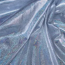 Glitter Iridescent Polyester Fabric for Party Dresses and Decorations (59in x 39in) (Iridescent Silver)